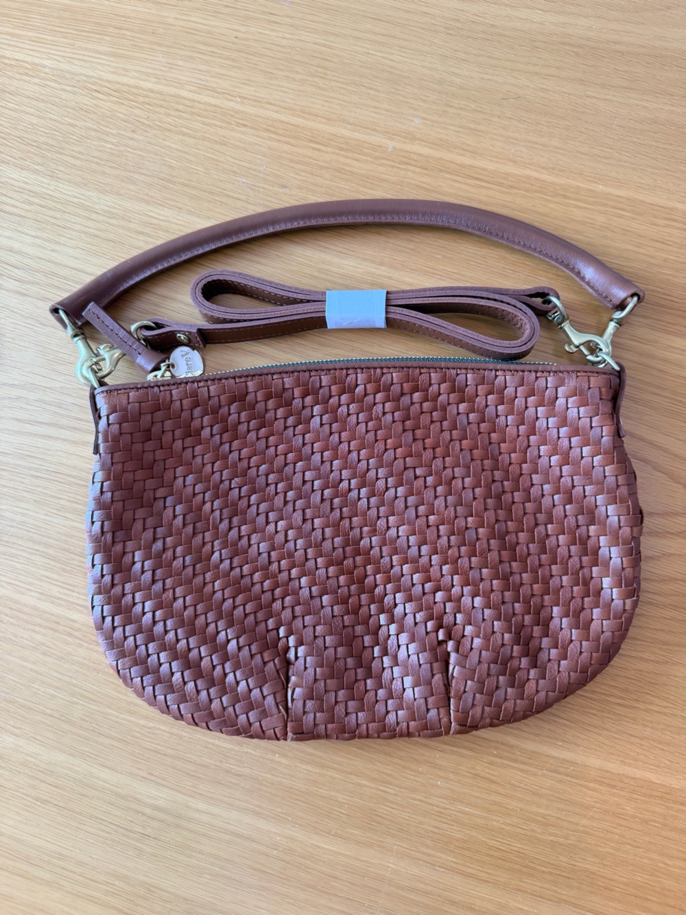 Clare V Petit Moyen NWT Hazelnut Woven Zig-Zag - Picture 12 of 12